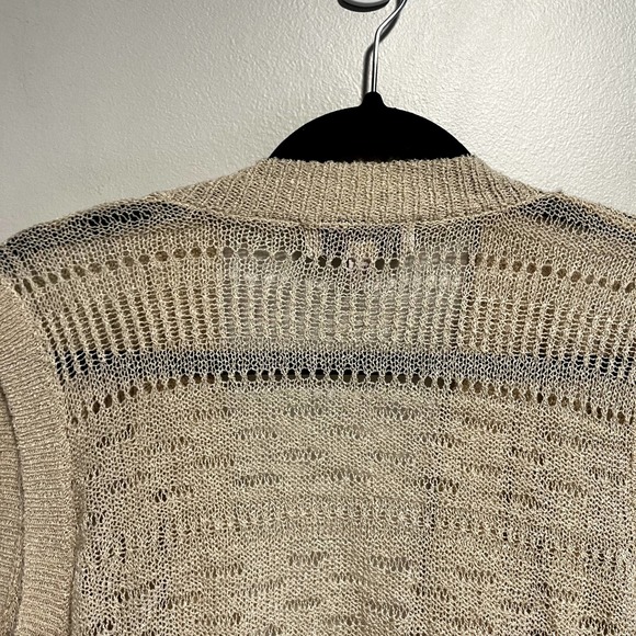 Knox Rose Knit Longline Cardigan Drapey Open Knit Long Duster Tan 1X - Picture 9 of 13